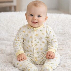 Gerber Yellow and Green Footies with Playful Print
